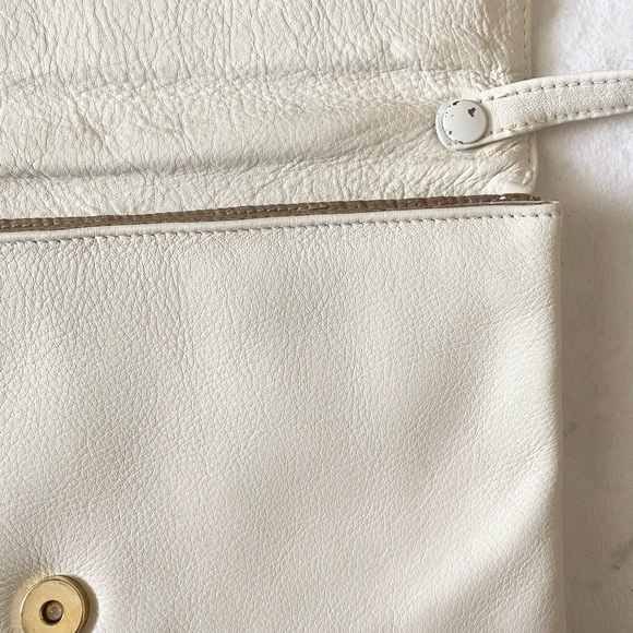 White Picard Soft Leather Long Shoulder Bag - Picture 2 of 2